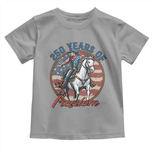 250th Anniversary USA Toddler T Shirt American Flag Cowboy Rodeo 4th of July TS14 Sport Gray Print Your Wear