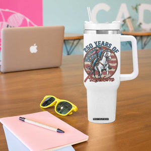 America 250th Anniversary Tumbler With Handle American Flag Cowboy Rodeo 4th of July TS14 Print Your Wear