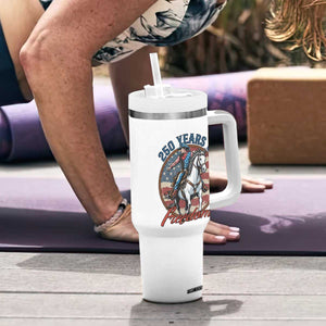 America 250th Anniversary Tumbler With Handle American Flag Cowboy Rodeo 4th of July TS14 Print Your Wear
