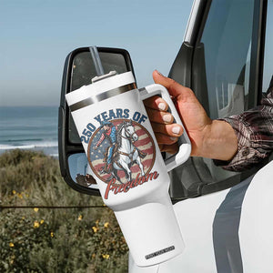 America 250th Anniversary Tumbler With Handle American Flag Cowboy Rodeo 4th of July TS14 Print Your Wear