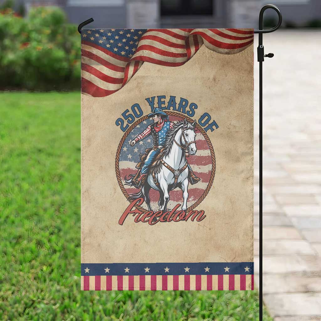 250th Anniversary USA Patriotic Garden Flag American Flag Cowboy Rodeo 4th of July TS14 Vintage Rustic Tan Navy Print Your Wear