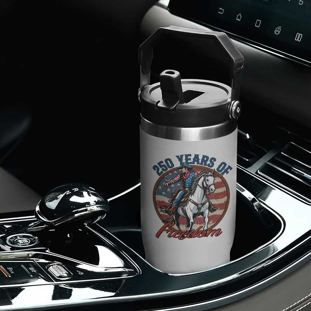 250th Anniversary USA Flip Straw Tumbler American Flag Cowboy Rodeo 4th of July TS14 Print Your Wear