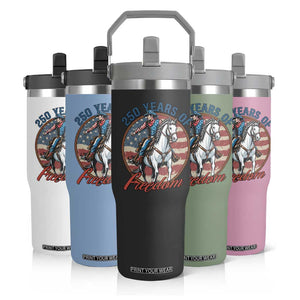 250th Anniversary USA Flip Straw Tumbler American Flag Cowboy Rodeo 4th of July TS14 Print Your Wear