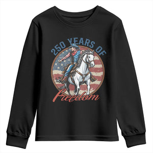 250th Anniversary USA Youth Sweatshirt American Flag Cowboy Rodeo 4th of July TS14 Black Print Your Wear