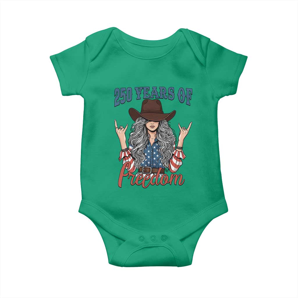250th Anniversary USA Baby Onesie Western Cowgirl American Flag 4th of July TS14 Irish Green Print Your Wear