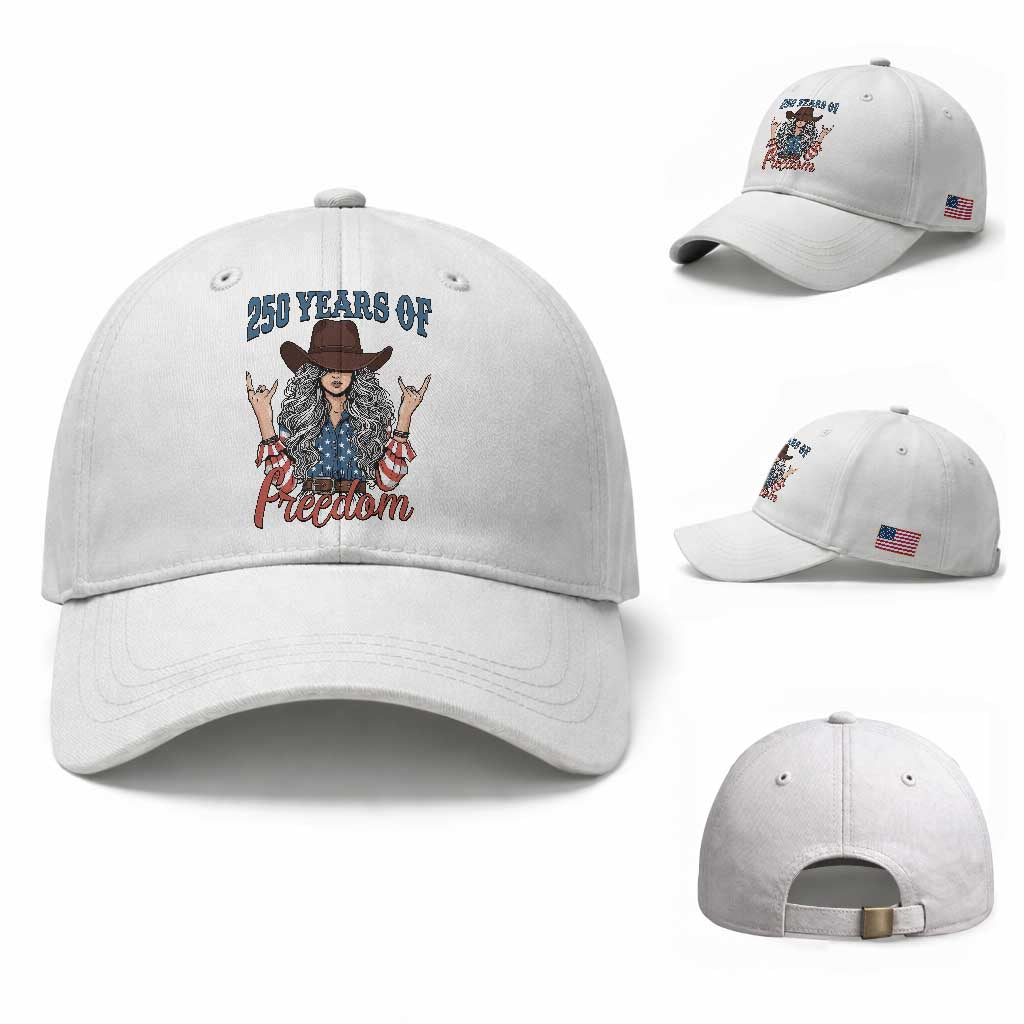 America 250th Anniversary Baseball Cap Western Cowgirl American Flag 4th of July TS14 Baseball Cap Universal Fit White Print Your Wear