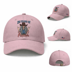 America 250th Anniversary Baseball Cap Western Cowgirl American Flag 4th of July TS14 Baseball Cap Universal Fit Light Pink Print Your Wear