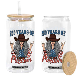 250th Anniversary USA Glass Can Western Cowgirl American Flag 4th of July TS14 Print Your Wear