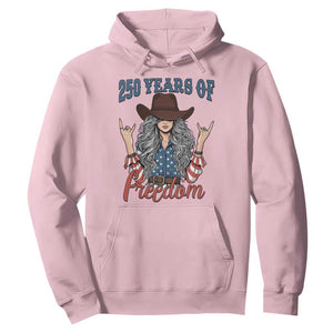 250th Anniversary USA Hoodie Western Cowgirl American Flag 4th of July TS14 Light Pink Print Your Wear