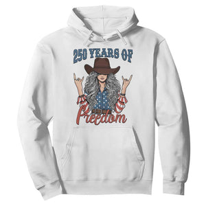 250th Anniversary USA Hoodie Western Cowgirl American Flag 4th of July TS14 White Print Your Wear