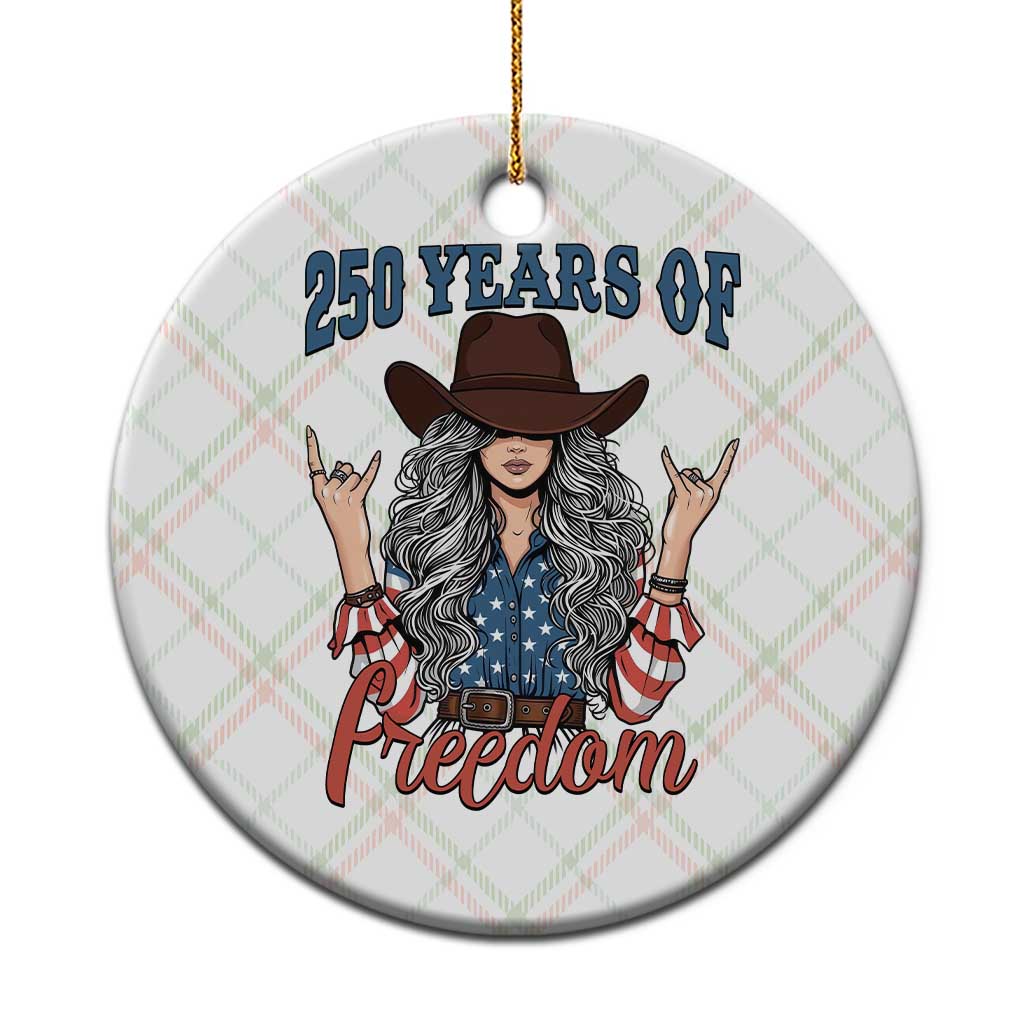 America 250th Anniversary Ceramic Ornament Western Cowgirl American Flag 4th of July TS14 1pc Christmas Plaid Print Your Wear