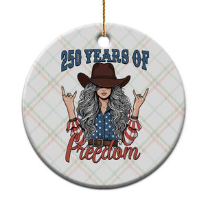 America 250th Anniversary Ceramic Ornament Western Cowgirl American Flag 4th of July TS14 1pc Christmas Plaid Print Your Wear