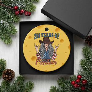 America 250th Anniversary Ceramic Ornament Western Cowgirl American Flag 4th of July TS14 1pc Yellow Cheese Print Your Wear