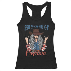250th Anniversary USA Racerback Tank Top Western Cowgirl American Flag 4th of July TS14 Black Print Your Wear