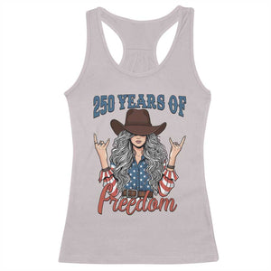 250th Anniversary USA Racerback Tank Top Western Cowgirl American Flag 4th of July TS14 Ice Gray Print Your Wear