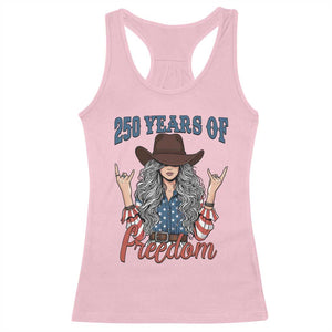 250th Anniversary USA Racerback Tank Top Western Cowgirl American Flag 4th of July TS14 Light Pink Print Your Wear