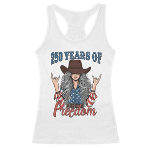 250th Anniversary USA Racerback Tank Top Western Cowgirl American Flag 4th of July TS14 White Print Your Wear
