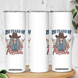 250th Anniversary USA Skinny Tumbler Western Cowgirl American Flag 4th of July TS14 Print Your Wear