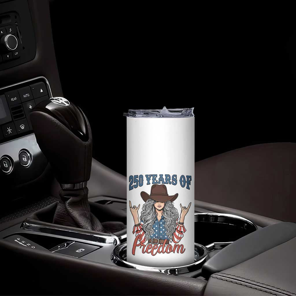 250th Anniversary USA Skinny Tumbler Western Cowgirl American Flag 4th of July TS14 Print Your Wear
