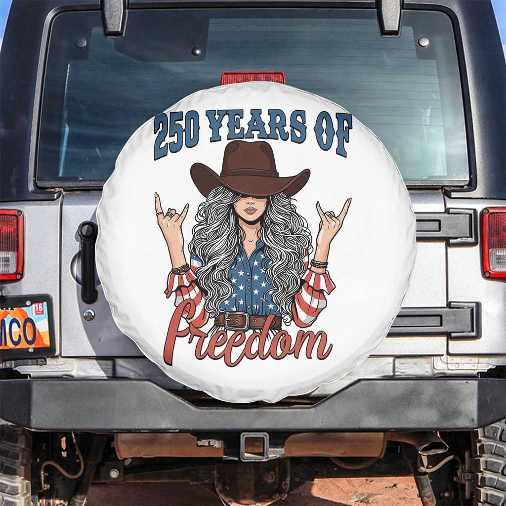 America 250th Anniversary Spare Tire Cover Western Cowgirl American Flag 4th of July TS14 No hole White Print Your Wear