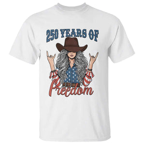 America 250th Anniversary T Shirt Western Cowgirl American Flag 4th of July TS14 White Print Your Wear