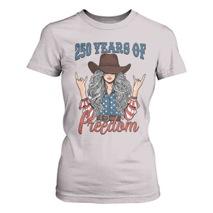 250th Anniversary USA T Shirt For Women Western Cowgirl American Flag 4th of July TS14 Ice Gray Print Your Wear