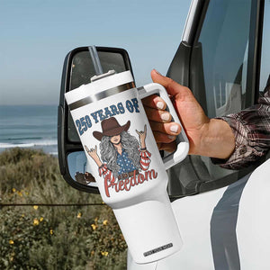 250th Anniversary USA Tumbler With Handle Western Cowgirl American Flag 4th of July TS14 Print Your Wear