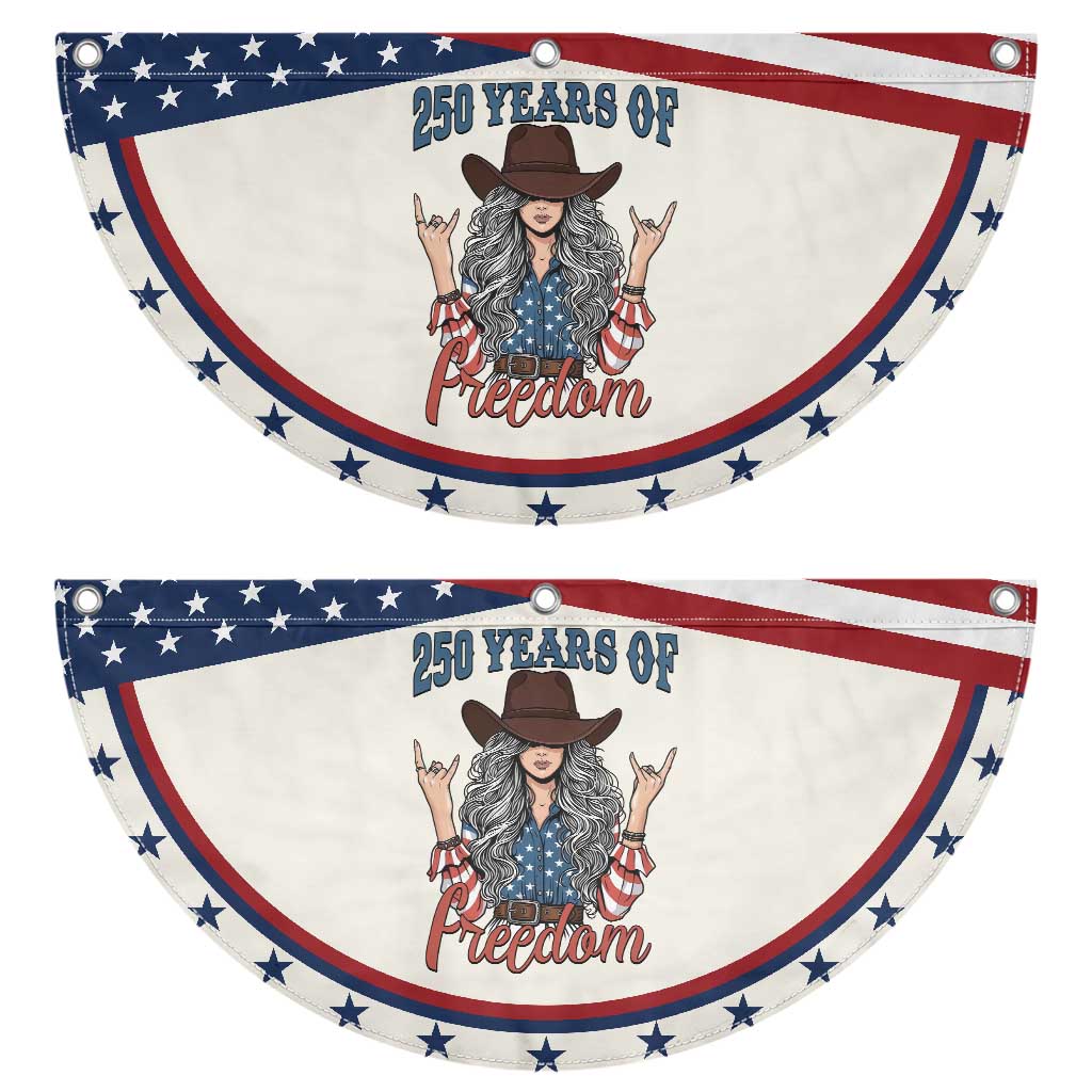 250th Anniversary USA Patriotic Fan Flag Western Cowgirl American Flag 4th of July