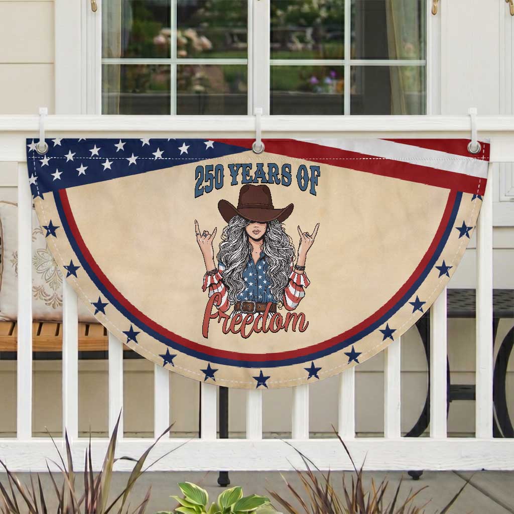 250th Anniversary USA Patriotic Fan Flag Western Cowgirl American Flag 4th of July