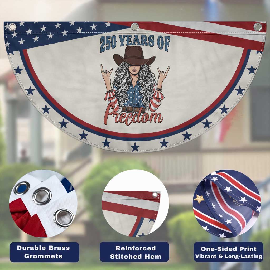 250th Anniversary USA Patriotic Fan Flag Western Cowgirl American Flag 4th of July