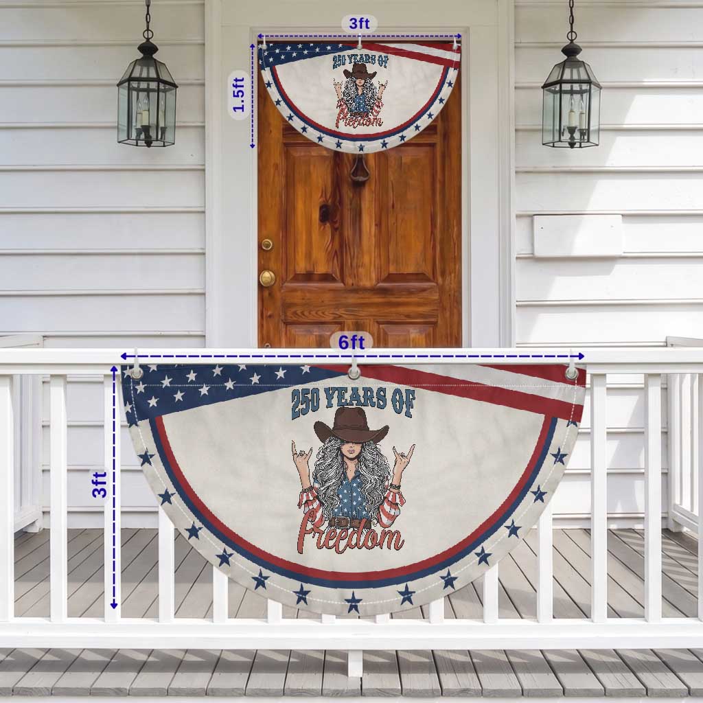 250th Anniversary USA Patriotic Fan Flag Western Cowgirl American Flag 4th of July