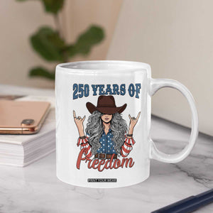 250th Anniversary USA Coffee Mug Western Cowgirl American Flag 4th of July TS14 Print Your Wear
