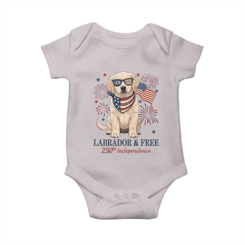 250th Anniversary USA Baby Onesie Labrador Retriever American Flag 4th of July TS14 Ice Gray Print Your Wear