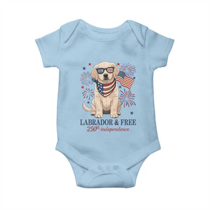 250th Anniversary USA Baby Onesie Labrador Retriever American Flag 4th of July TS14 Light Blue Print Your Wear