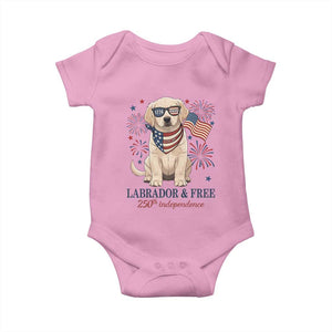250th Anniversary USA Baby Onesie Labrador Retriever American Flag 4th of July TS14 Light Pink Print Your Wear