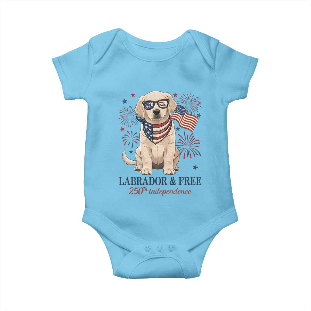 250th Anniversary USA Baby Onesie Labrador Retriever American Flag 4th of July TS14 Sky Print Your Wear