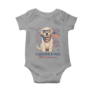 250th Anniversary USA Baby Onesie Labrador Retriever American Flag 4th of July TS14 Sport Gray Print Your Wear