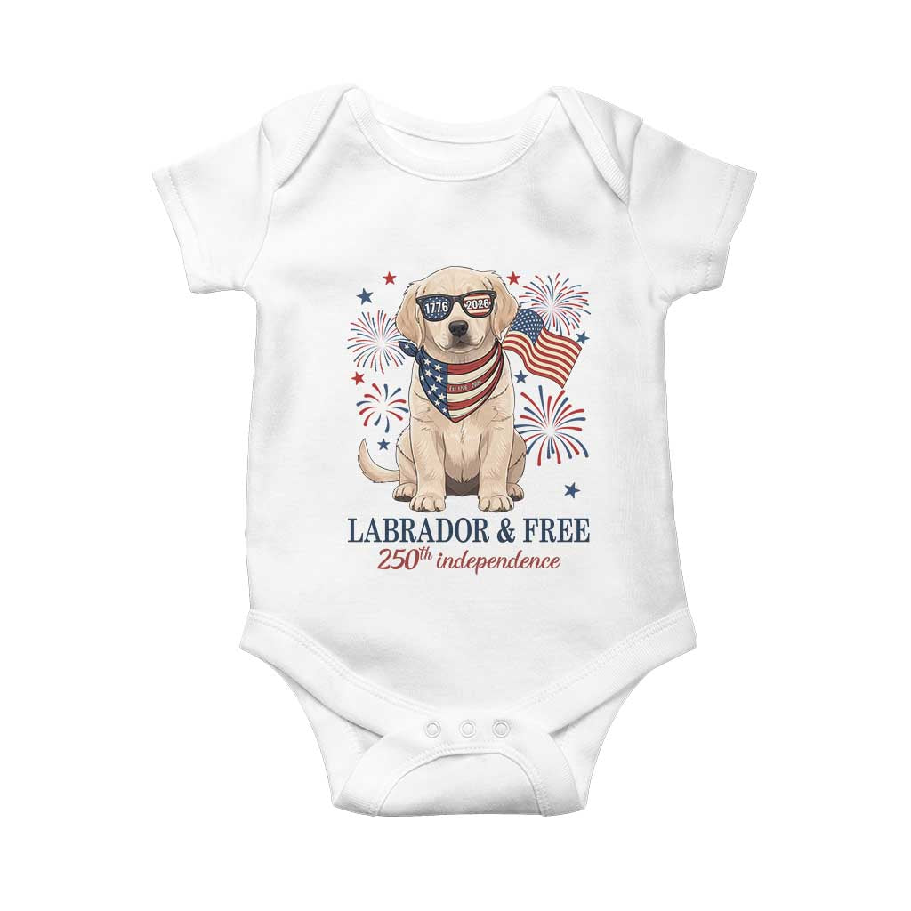 250th Anniversary USA Baby Onesie Labrador Retriever American Flag 4th of July TS14 White Print Your Wear