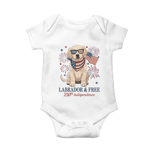 250th Anniversary USA Baby Onesie Labrador Retriever American Flag 4th of July TS14 White Print Your Wear