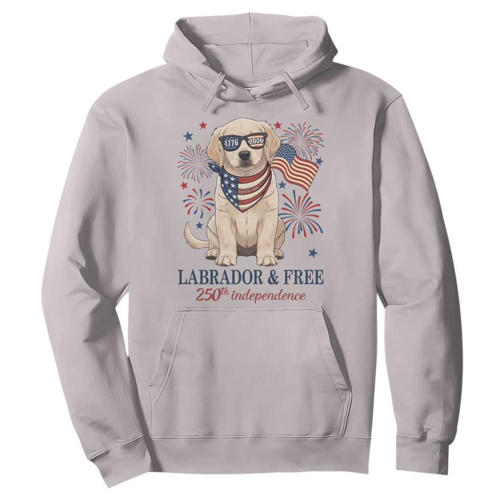 250th America Anniversary Hoodie Labrador Retriever American Flag 4th of July TS14 Ice Gray Print Your Wear