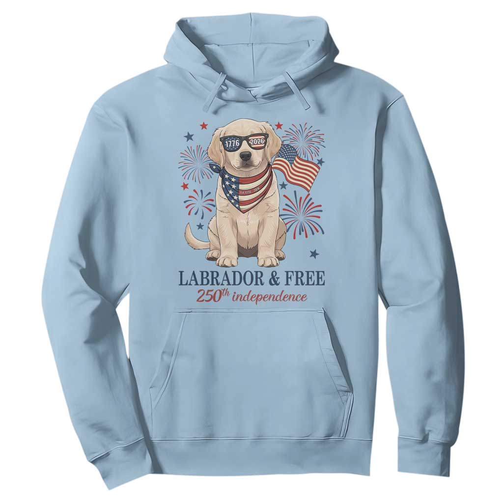 250th America Anniversary Hoodie Labrador Retriever American Flag 4th of July TS14 Light Blue Print Your Wear