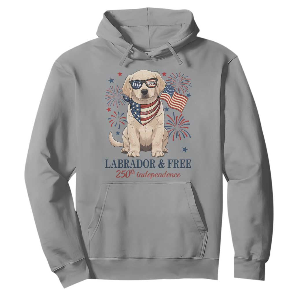 250th America Anniversary Hoodie Labrador Retriever American Flag 4th of July TS14 Sport Gray Print Your Wear