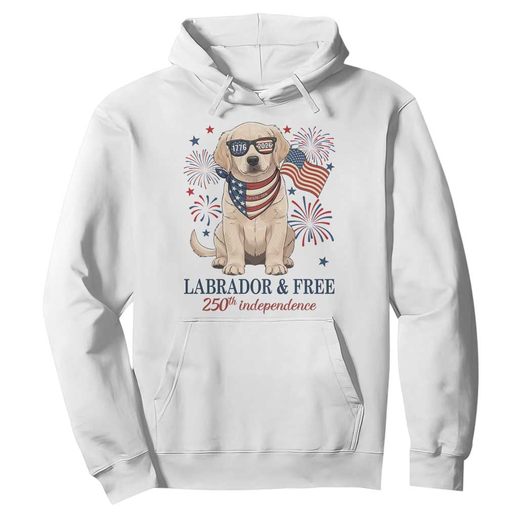 250th America Anniversary Hoodie Labrador Retriever American Flag 4th of July TS14 White Print Your Wear