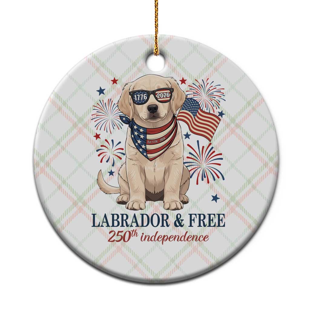 250th America Anniversary Ceramic Ornament Labrador Retriever American Flag 4th of July TS14 1pc Christmas Plaid Print Your Wear