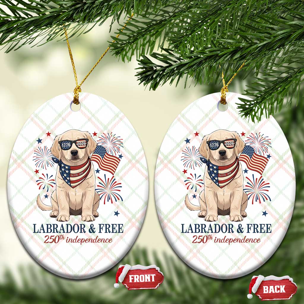 250th America Anniversary Ceramic Ornament Labrador Retriever American Flag 4th of July TS14 Print Your Wear