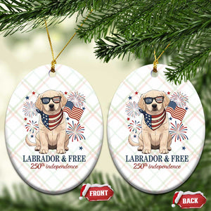 250th America Anniversary Ceramic Ornament Labrador Retriever American Flag 4th of July TS14 Print Your Wear