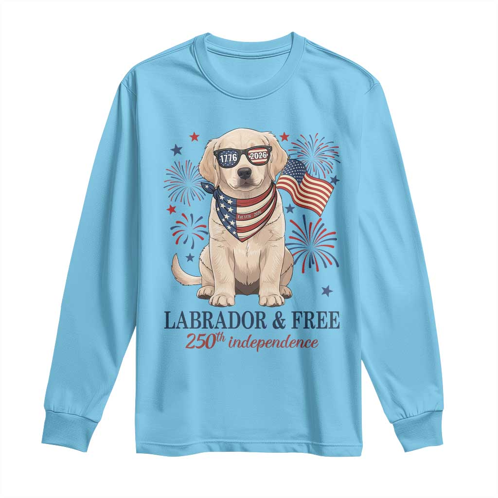 250th Anniversary USA Long Sleeve Shirt Labrador Retriever American Flag 4th of July TS14 Sky Print Your Wear