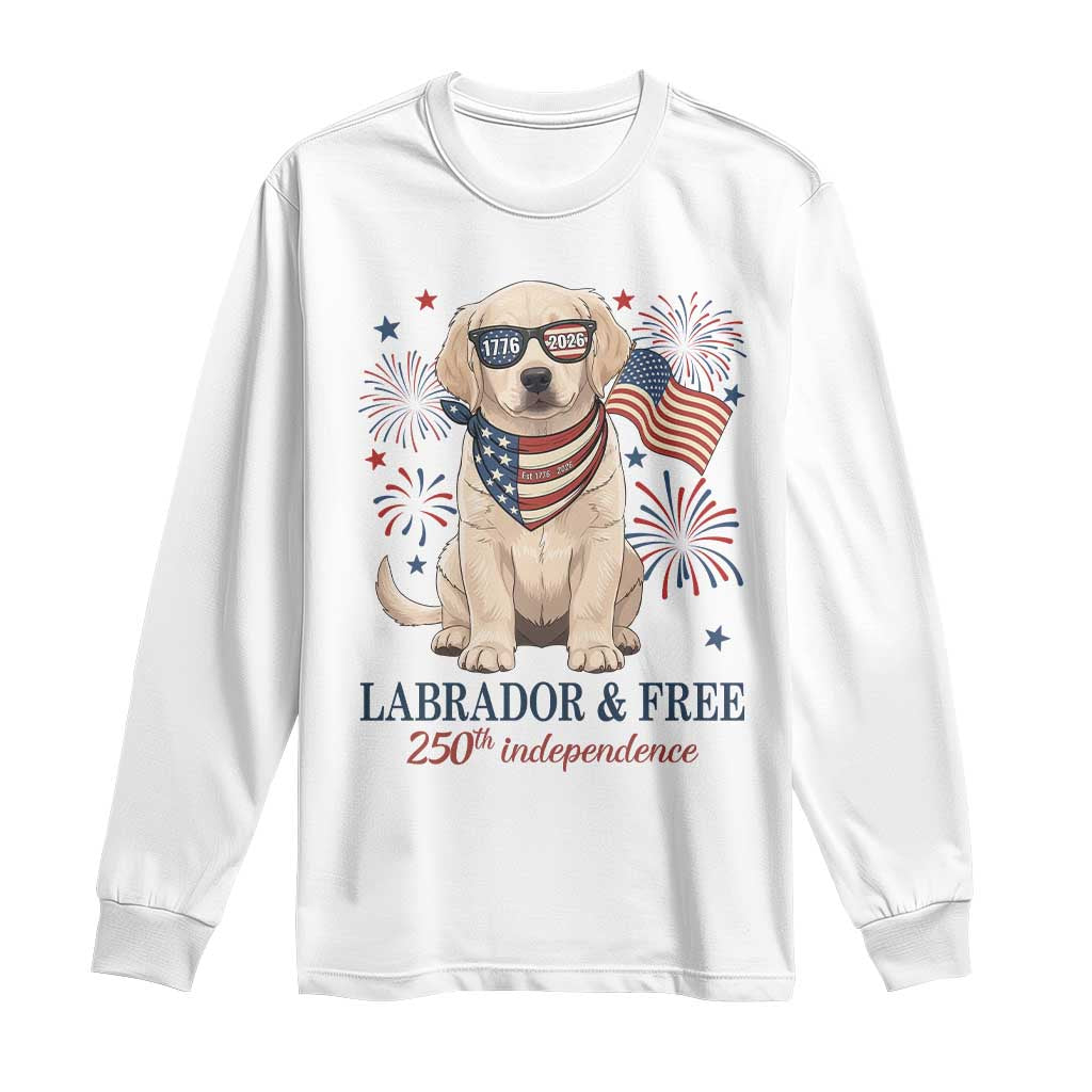 250th Anniversary USA Long Sleeve Shirt Labrador Retriever American Flag 4th of July TS14 White Print Your Wear
