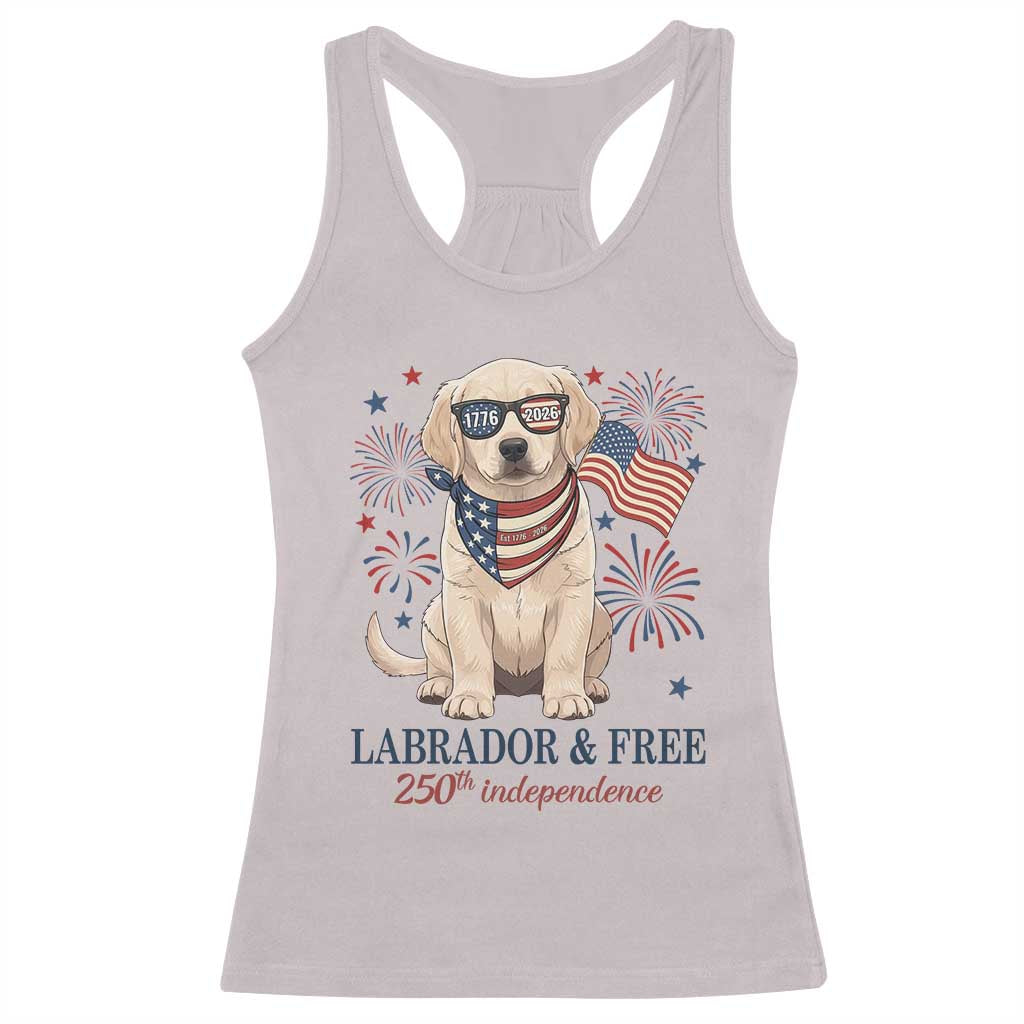 250th Anniversary USA Racerback Tank Top Labrador Retriever American Flag 4th of July TS14 Ice Gray Print Your Wear