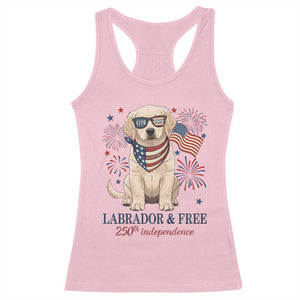 250th Anniversary USA Racerback Tank Top Labrador Retriever American Flag 4th of July TS14 Light Pink Print Your Wear